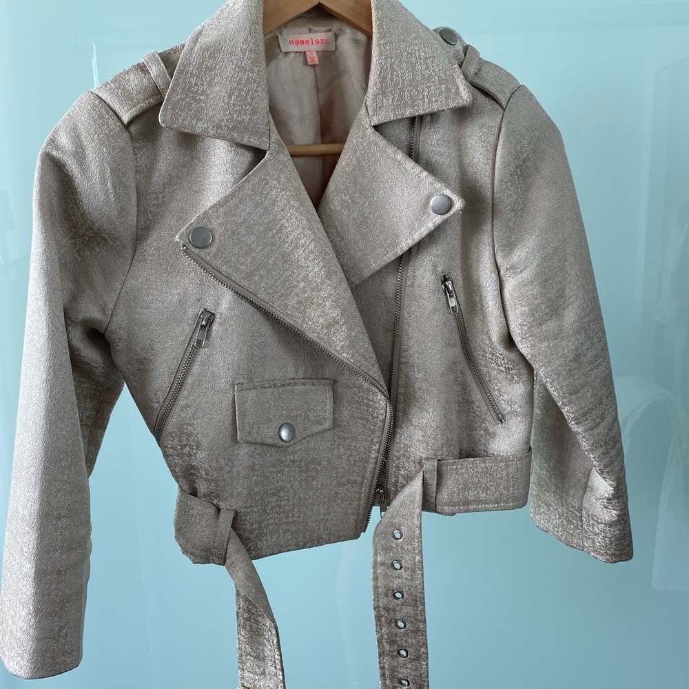 Nameless cropped moto jacket